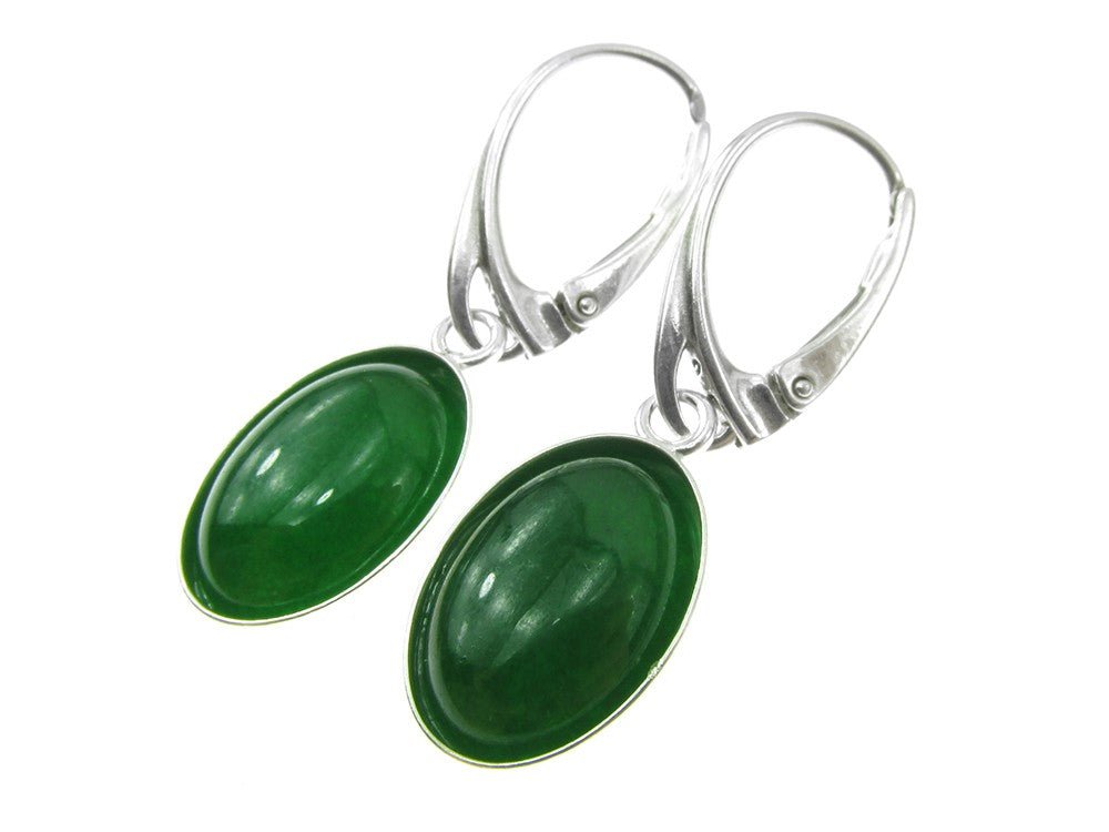 Cercei argint cu agate verzi naturale 14X10 MM - GlamBazaar.ro