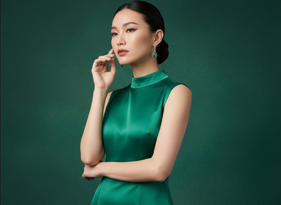 Cercei argint cu aventurin verde 14x10 MM - GlamBazaar.ro