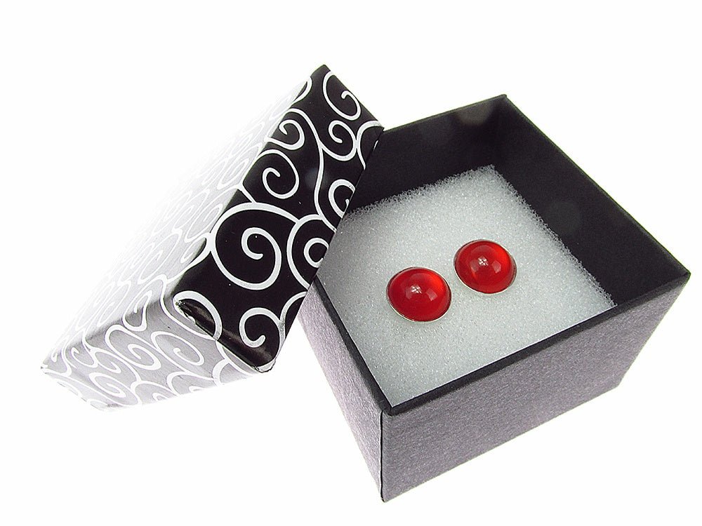 Cercei argint cu carneol 10 MM - GlamBazaar.ro