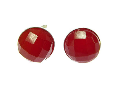 Cercei argint cu carneol fatetat 8 MM - GlamBazaar.ro