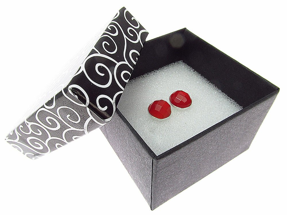 Cercei argint cu carneol fatetat 8 MM - GlamBazaar.ro