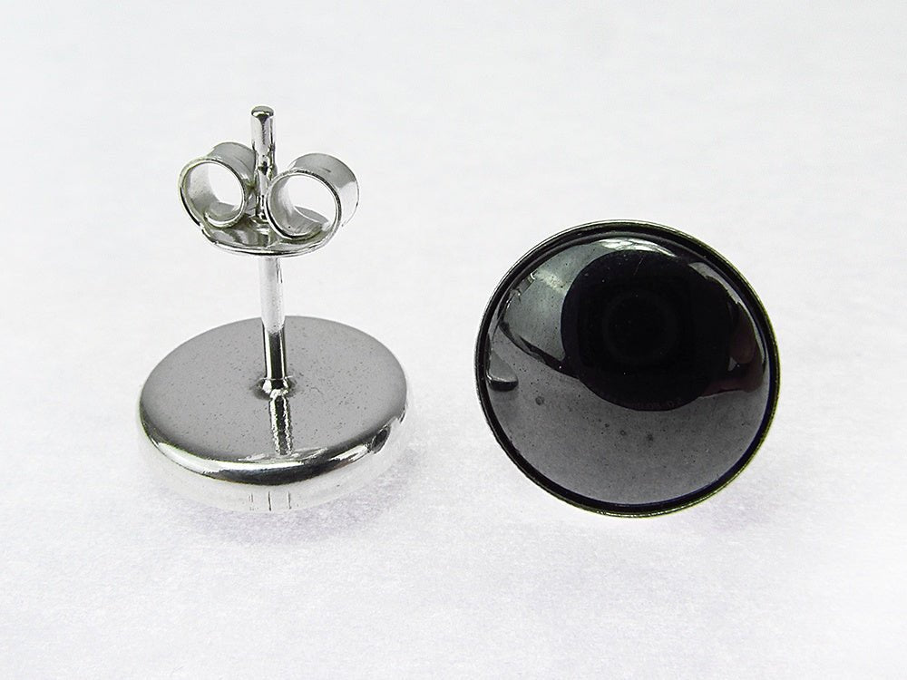 Cercei argint cu hematit 10 MM - GlamBazaar.ro