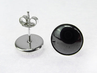 Cercei argint cu hematit 10 MM - GlamBazaar.ro