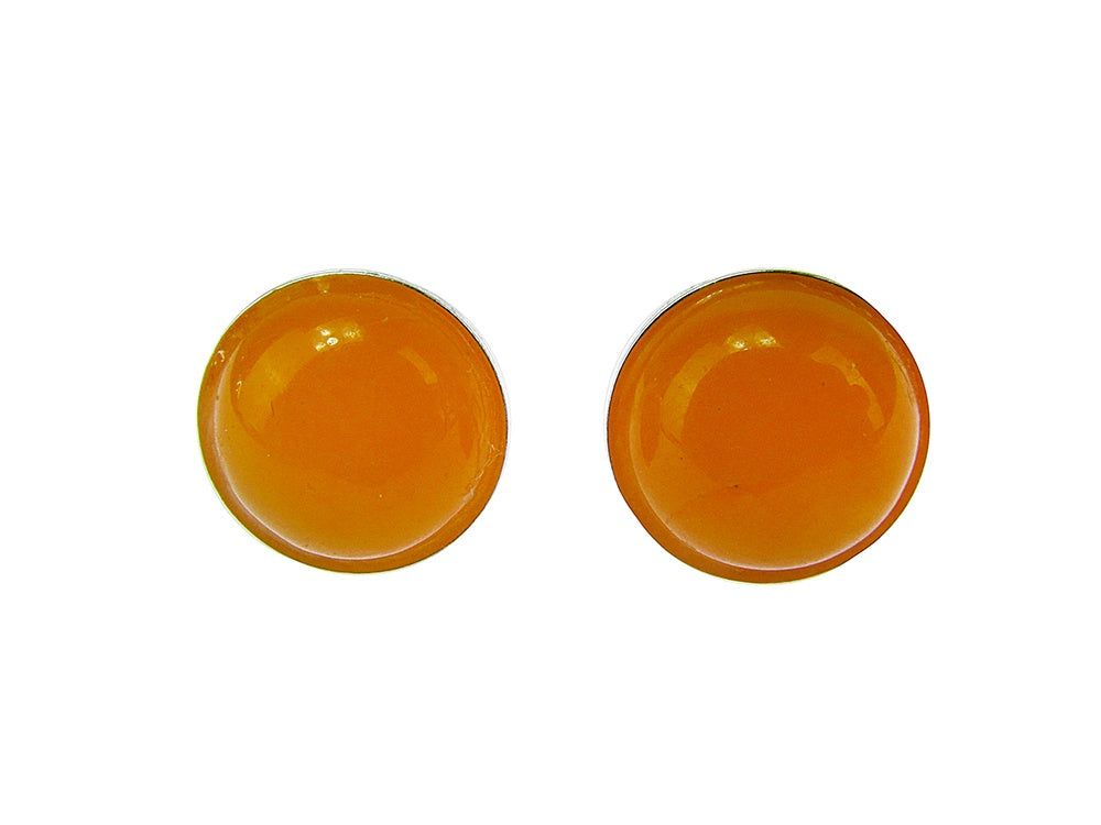Cercei argint cu jad galben natural 10 MM