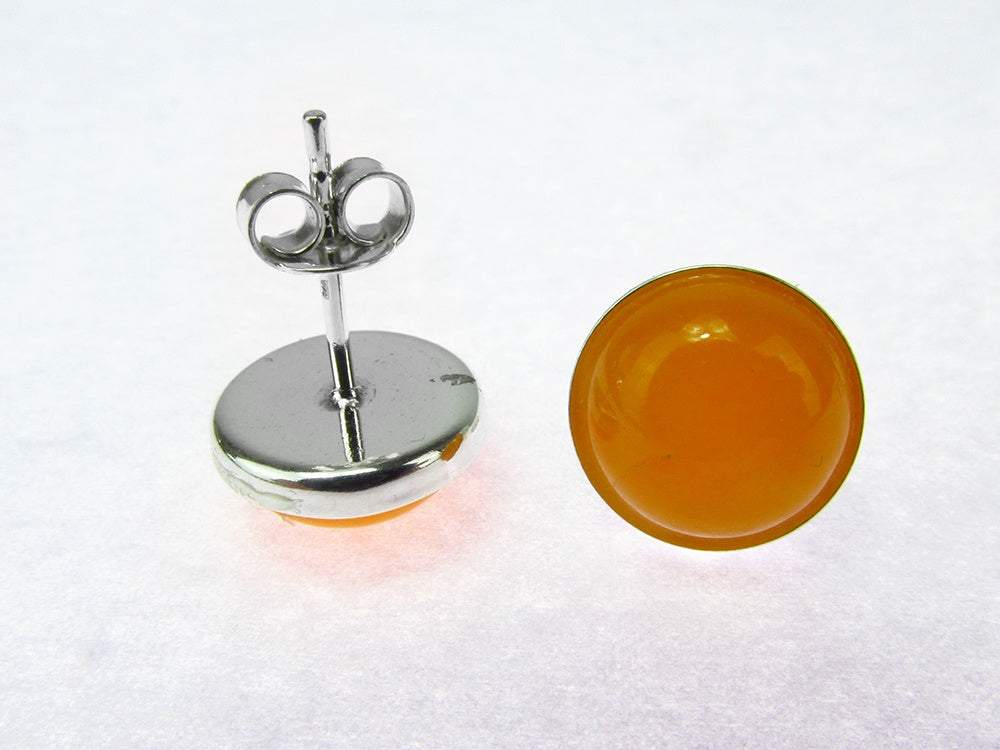 Cercei argint cu jad galben natural 10 MM