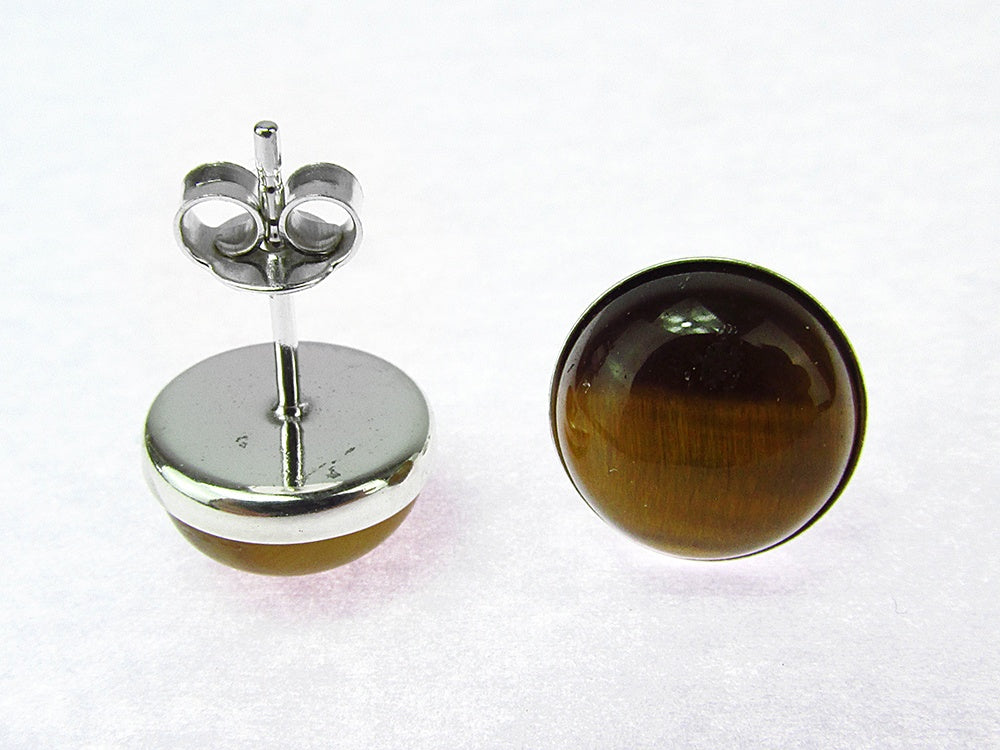 Cercei argint cu ochi de tigru 10 MM