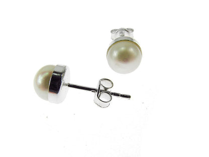 Cercei argint cu perle de cultura albe - GlamBazaar.ro