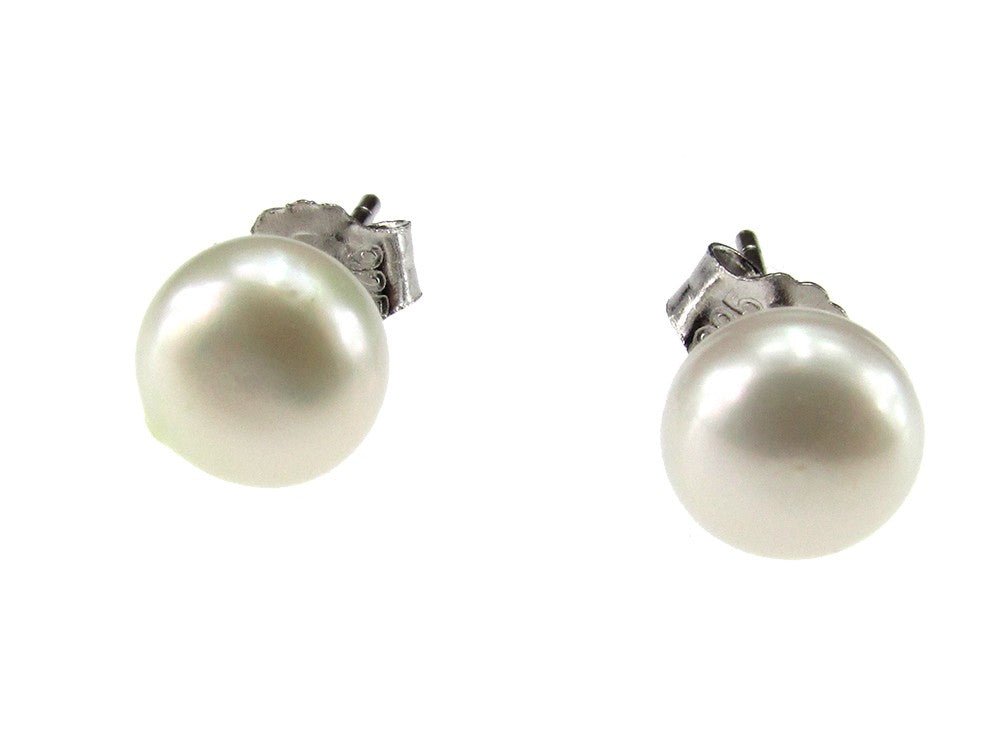 Cercei argint cu perle de cultura albe 6 MM - GlamBazaar.ro