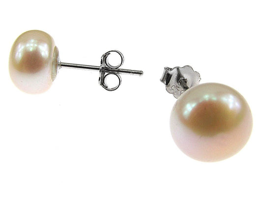 Cercei argint cu perle de cultura oranj 8 MM - GlamBazaar.ro