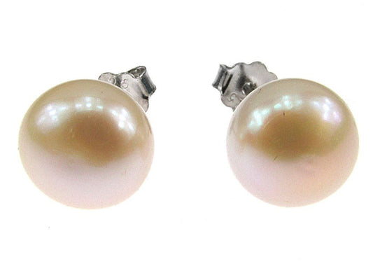 Cercei argint cu perle de cultura oranj 8 MM - GlamBazaar.ro