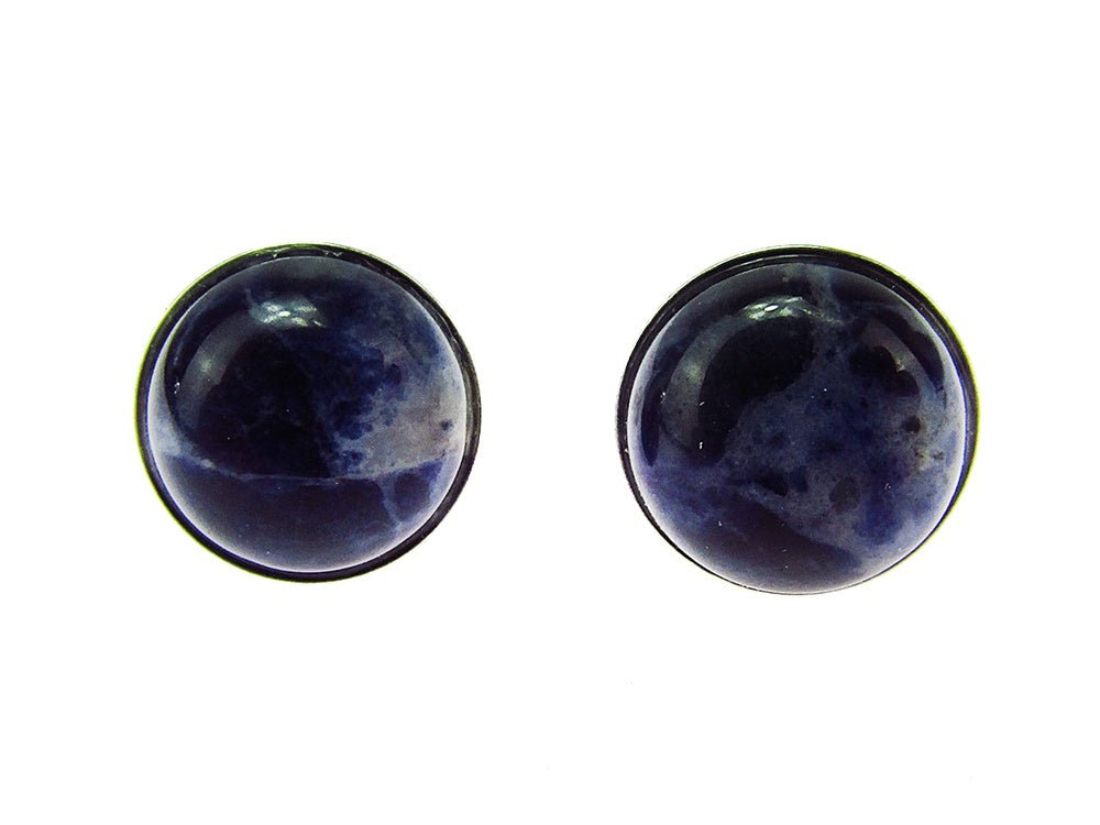 Cercei argint cu sodalit albastru natural 10 MM - GlamBazaar.ro