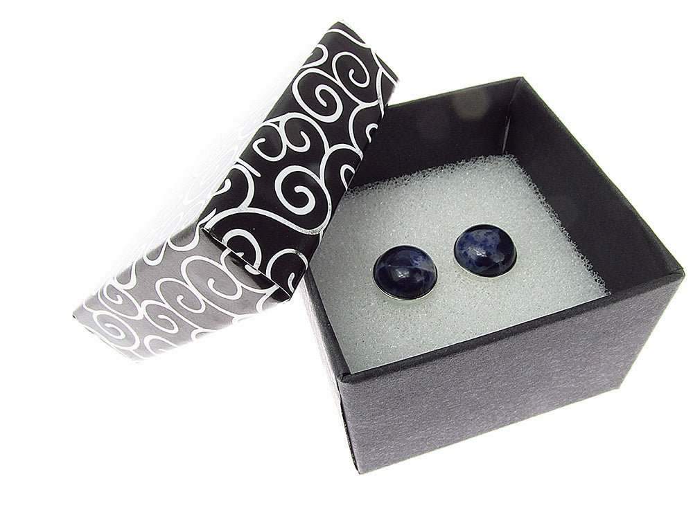 Cercei argint cu sodalit albastru natural 10 MM - GlamBazaar.ro