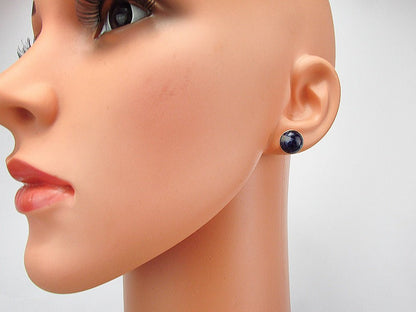 Cercei argint cu sodalit albastru natural 10 MM - GlamBazaar.ro