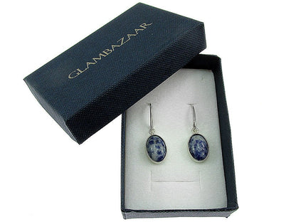 Cercei argint cu sodalit natural 14x10 MM - GlamBazaar.ro