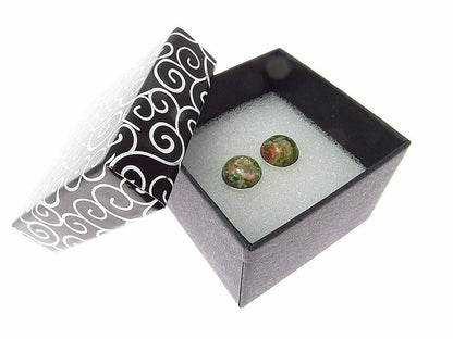 Cercei argint cu unakit natural 10 MM - GlamBazaar.ro