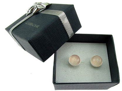 Cercei argint cuart roz natural 10 MM - GlamBazaar.ro