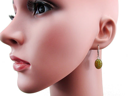 Cercei argint Millefiori galben/albastru - GlamBazaar.ro