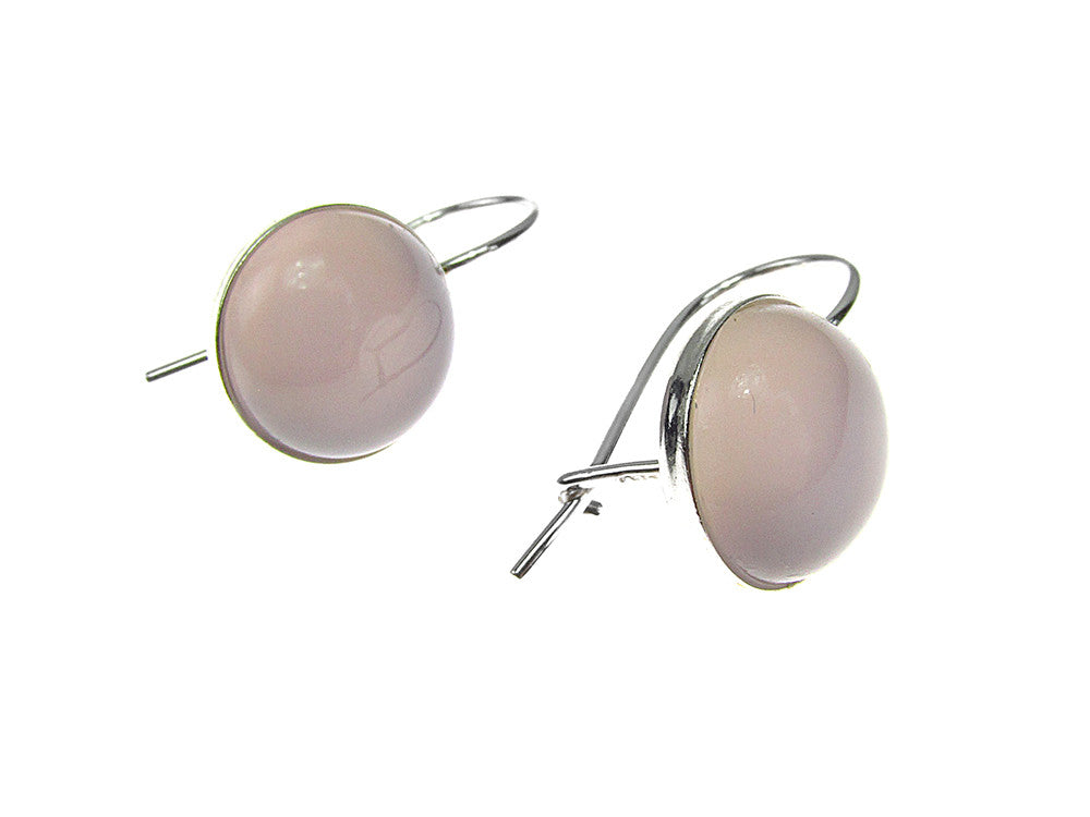 Cercei argint model clasic cu calcedonie 10 MM