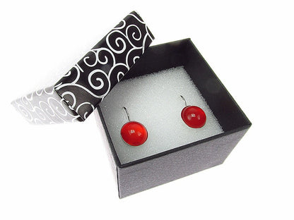 Cercei argint model clasic cu carneol 10 MM - GlamBazaar.ro