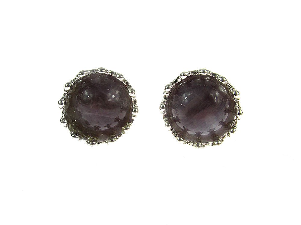 Cercei argint model coroana cu ametist - GlamBazaar.ro