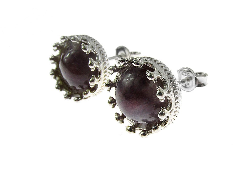 Cercei argint model coroana cu ametist - GlamBazaar.ro