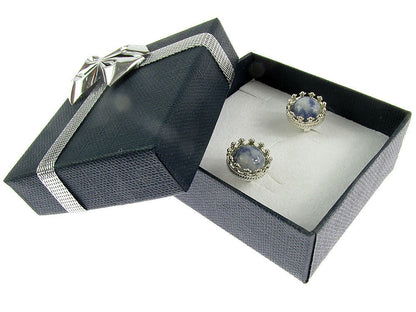 Cercei argint model coroana cu sodalit - GlamBazaar.ro