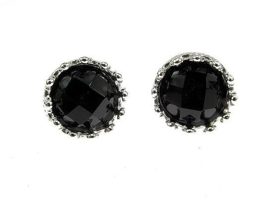 Cercei argint model coroana onix fatetat - GlamBazaar.ro