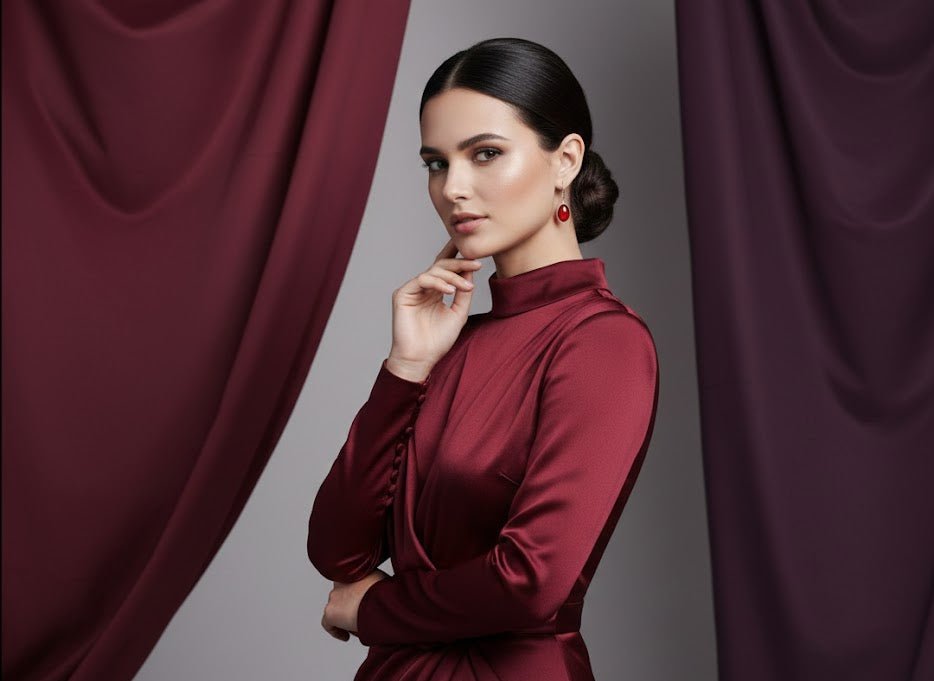 Cercei argint ovali cu agate rosii 14x10 MM - GlamBazaar.ro