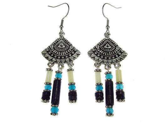 Cercei candelabru Bali cu lapis lazuli - GlamBazaar.ro