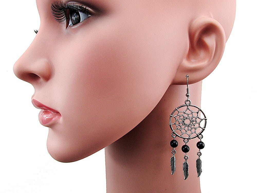 Cercei candelabru Dreamcatcher cu onix natural - GlamBazaar.ro