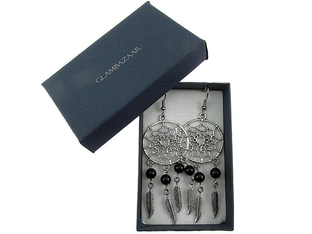 Cercei candelabru Dreamcatcher cu onix natural - GlamBazaar.ro