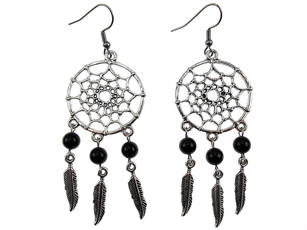 Cercei candelabru Dreamcatcher cu onix natural - GlamBazaar.ro