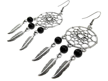 Cercei candelabru Dreamcatcher cu onix natural - GlamBazaar.ro