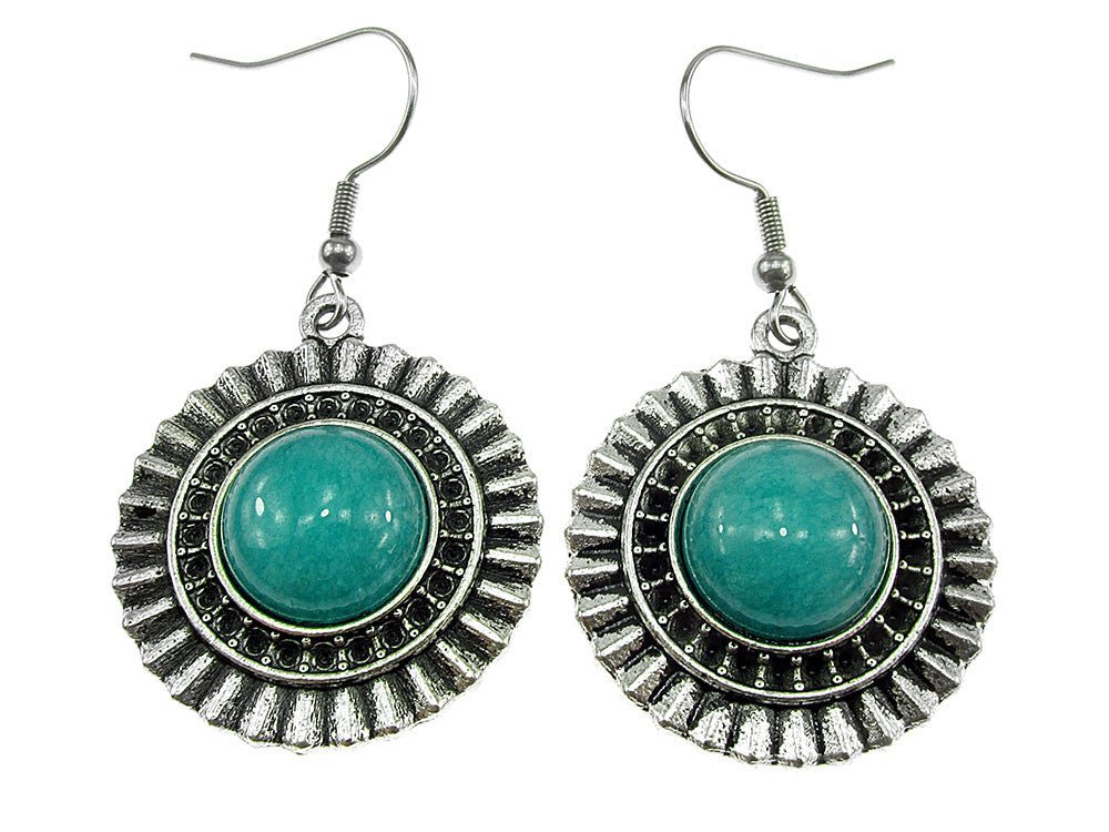 Cercei candelabru model raze cu angelit natural - GlamBazaar.ro