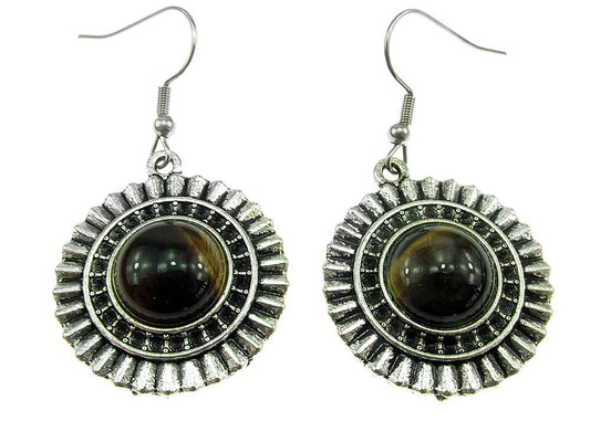 Cercei candelabru model raze cu ochi de tigru natural - GlamBazaar.ro