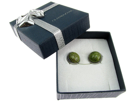 Cercei clips inox cu piatra naturala unakit 10 MM - GlamBazaar.ro