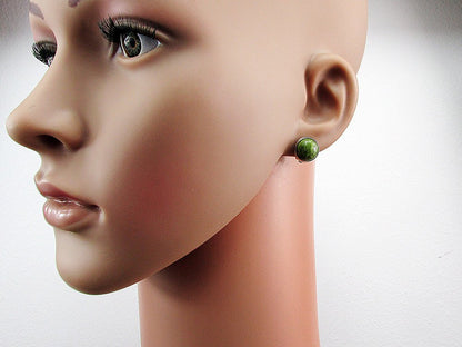 Cercei clips inox cu piatra naturala unakit 10 MM - GlamBazaar.ro