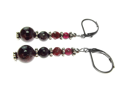 Cercei lungi cu granate - GlamBazaar.ro