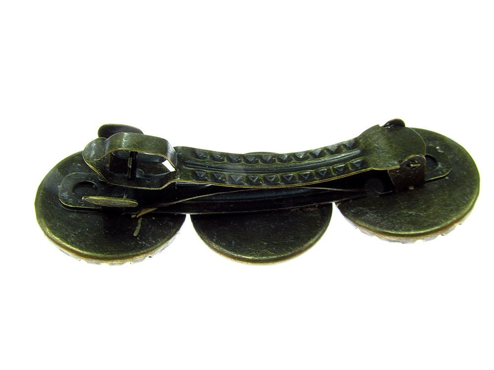 Clama de par bronz antic cu jasp si turcoaz - GlamBazaar.ro