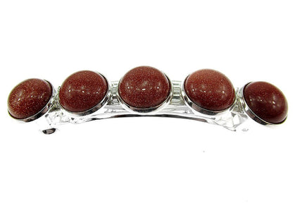 Clama de par cu piatra soarelui maro - GlamBazaar.ro