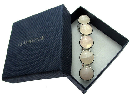 Clama de par cu pietre naturale cuart roz - GlamBazaar.ro