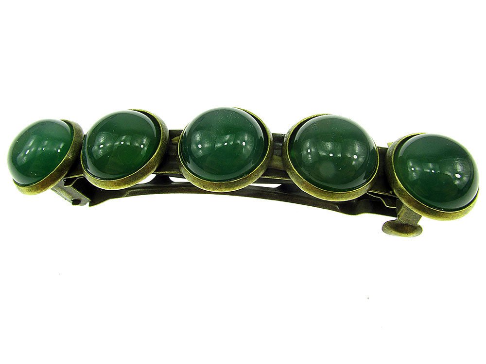 Clama de par vintage cu agate verzi - GlamBazaar.ro