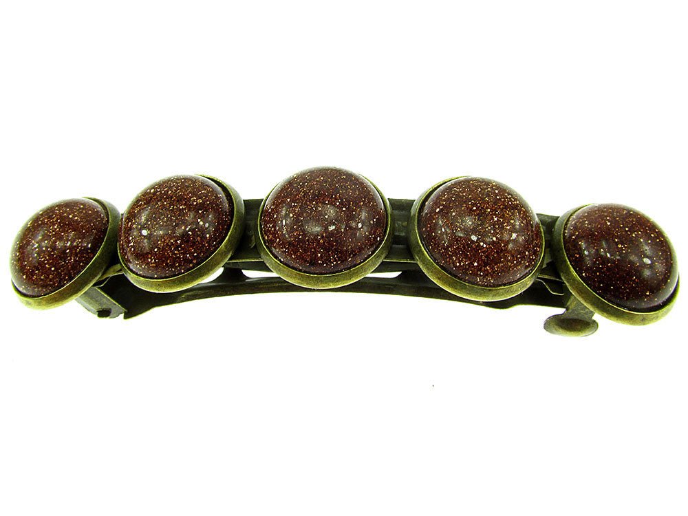 Clama de par vintage cu piatra soarelui maro - GlamBazaar.ro