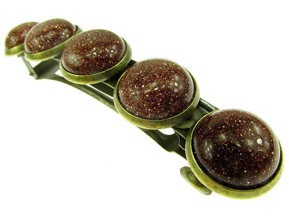 Clama de par vintage cu piatra soarelui maro - GlamBazaar.ro