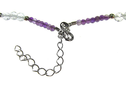 Colier ametist, topaz si perle de cultura cu argint - GlamBazaar.ro