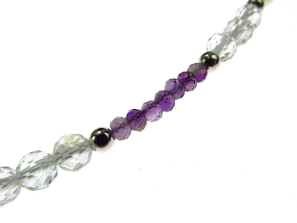 Colier ametist, topaz si perle de cultura cu argint - GlamBazaar.ro