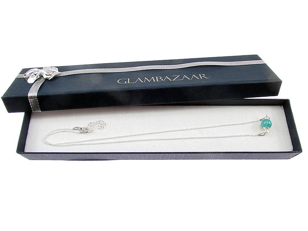 Colier argint cu amazonit natural - GlamBazaar.ro