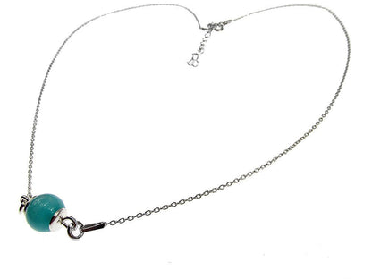 Colier argint cu amazonit natural - GlamBazaar.ro