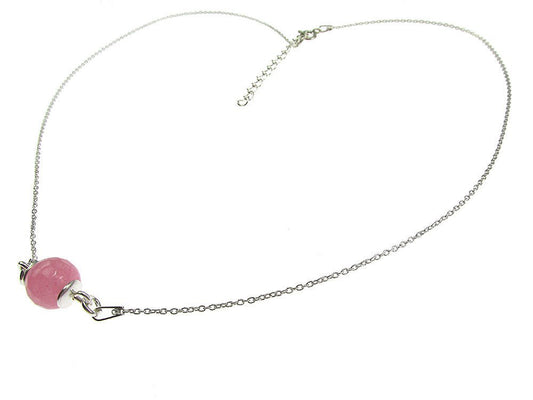 Colier argint cu jad roz natural fatetat - GlamBazaar.ro