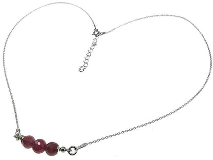 Colier argint cu rubin natural fatetat - GlamBazaar.ro